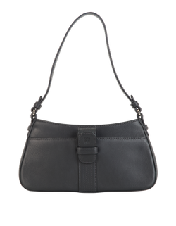 Small Anagram Shoulder Bag, Leather, Black, MIS, DB, 2*